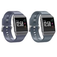 Dunfire Wristbands for Fitbit Ionic, Colorful Replacement Bands for Fitbit Ionic Smartwatch, Size Large and Small Straps (2PCS-Grey&Slate, Large)