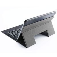 Povinmos Durable Leather Apple iPad Pro 12.9 2018 3rd Generation Tablet Stand Case Cover with Wireless Bluetooth Keyboard, Pencil Holder Slim New (Gray)