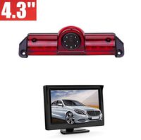 Night Vision 3rd Brake Light Reversing Backup Camera + 4.3 inch TFT Monitor Display for GMC Savana Chevrolet Explorer Chevy Express 1500 2500 3500 Van (2003-2018)
