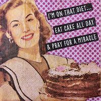 Eat Cake Diet 2-ply Cocktail Beverage Paper Napkins, 24 ct