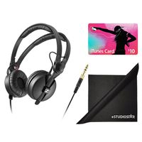 eStudioStar Sennheiser HD 25 Monitor DJ Closed-Back Headphones with Free $10 iTunes Card Polishing Cloth