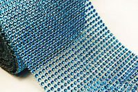 4.75" 5 Yards Turquoise Diamond Mesh Wrap Roll Crystal Rhinestone Sparkle Ribbon