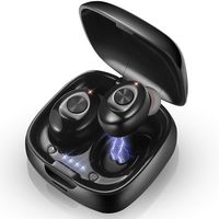 True wireless earbuds, Bluetooth V5.0 headset TWS in-ear stereo headset, 24-hour playback time IPX5 sweat-proof built-in microphone automatically paired with wireless headset for iPhone and Android gy