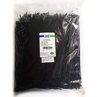 HS UV Protected (1000 Pack) Zip Ties 12 Inch Self Locking Plastic Ties 12 Inch Black Nylon Cable Ties 50 LBS,Outdoor Indoor Purpose