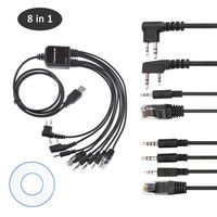 8 in 1 USB Programming Cable Adapter Cord for Motorola TYT Baofeng Kenwood Radio