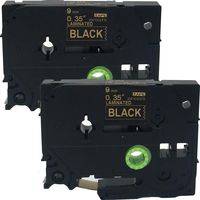 NEOUZA 2PK Compatible for Brother P-Touch Laminated Tze Tz Label Tape Cartridge 9mm x 8m (TZe-324 Glod on Black)