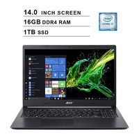 2020 Newest Acer Aspire 5 14 Inch FHD 1080P Laptop (8th Gen Intel 4-Core i7-8565U up to 4.6GHz, 16GB DDR4 RAM, 1TB PCIe SSD, Intel UHD 620, WiFi, Bluetooth, HDMI, Webcam, Windows 10 Home)