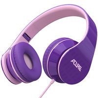 ACURE AC02 Wired Headphones with Lightweight Over Ear Design for Girls Boys Kids, Stereo Foldable Headset Compatible with Laptop Tablet PC Computer (Purple Pink)