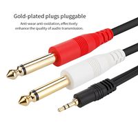 1/8" TRS to Dual 1/4 Stereo Audio Cable - 3.5mm TRS to 6.35mm Dual 1/4" TS Mono Y-Cable Splitter Cord - 5 feet
