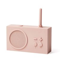Lexon Tykho 3 FM Radio, Bluetooth Speaker, 5W, Splash Proof IPX4, Autonomy 20 Hours, Silicone Rubber Case - Pink