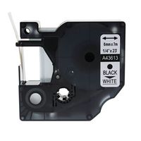 GREENCYCLE Black on White Label Tape Compatible for Dymo D1 43613 1/4 Inch LabelManager 280 Labeling Maker
