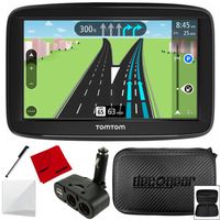 TomTom (1AA5.019.01 Automobile Portable 5" GPS Navigator w/Lifetime Traffic and Lifetime Maps + Hard 7" EVA Tablet/GPS Case + USB/DC Car Charger + Stylus + Screen Protector and Microfiber Cloth
