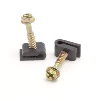 THE CIMPLE CO - Mini Wire Cable Clips, Electrical Wire Cable Clip, 1/10 in (3 mm) Screw Clip and Fastener, Black (10 Pieces per Bag)