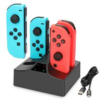 Nintendo Switch Joy-Con Charger, YCCTEAM 4 in 1 Fast Charging Station for Nintendo Switch Joy-Con Controllers with Individual LED Indicator and 5FT USB Charging Cable for Nintendo Switch