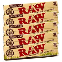 5 x Books Raw Organic Natural Hemp King Size Slim Rolling Paper Cigarette Skin
