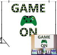 DULUDA 7X5FT Video Game On Backdrop Gaming Background Girl Boy Birthday Party Dessert Candy Buffet Cake Table Decor Decoration Baby Shower Banner Photo Shoot Booth BD27
