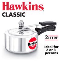 HAWKIN Classic CL20 2-Liter New Improved Aluminum Pressure Cooker, Small, Silver