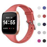 Acrbiutu Bands Compatible with Fitbit Versa, Slim Thin Replacement Narrow Silicone Sport Accessory Strap Wristband Compatible for Fitbit Versa Smart Watch