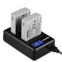 Grepro LP-E5 Replacement Battery (2 Packs) and Rapid Dual LCD USB Charger Kit for Canon LP-E5 and Canon EOS Rebel XS, Rebel T1i, Rebel XSi, 1000D, 500D, 450D, Kiss X3, KissX2, KissF (No Memory Effect)