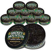 Smokey Mountain Herbal Snuff - Wintergreen - 10-Can Box - Nicotine-Free and Tobacco-Free