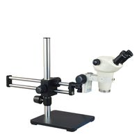 OMAX 3X-100X Binocular Zoom Stereo Microscope with Ball Bearing Dual-arm Boom Stand