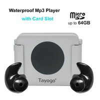 Tayogo Waterproof Swimming Mp3 Player Headset Music Player with Card Slot with Shuffle Feature Silver