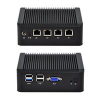 Qotom-Q190G4U-S02 Quad LAN Fanless Mini Computer Quad Core Intel J1900 Router Firewall Mini PC (8G RAM + 16G SSD + WiFi)