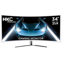 HKC 34-inch Curved 21:9 Ultrawide 3440x1440p QHD Professional Gaming Monitor 100Hz AMD FreeSync PIP Display