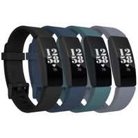 adepoy Compatible with Fitbit Inspire HR Bands for Women Men, Sports Soft Replacement Wristband for Fitbit Inspire/Inspire HR/Ace 2, Black, Navy, Slate, Gray, Large
