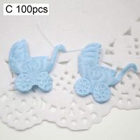 Ugthe Other Accessories 100Pcs Footprint Pacifier Bear Shape Baby Shower Confetti DIY Table Decoration - Pink Stroller