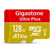 Gigastone 128GB Micro SD Card, A1 V30 Run App for Smartphone, UHD 4K Video Recording, High speed 4K Gaming 100MB/s, Micro SDXC UHS-I U3 C10 Class 10 Memory Card with Adapter