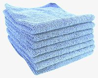 Micro Detailers 24 PREMIUM Grade Plush Microfiber Cleaning Cloth by 16"x16" - Highly Absorbent Auto Detailing Towels (Blue)