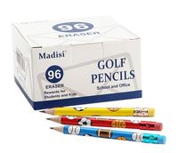 Madisi Golf Pencils with Eraser, 2 HB Half Pencils, 3.5" Mini Pencils, Pre-Sharpened, colorful pencils, 96 Count