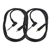 Seismic Audio - SA-TSR5-R-2Pack - 2 Pack of 5 Foot Right Angle 1/4" TS to RCA Mono Patch Cable - Amplifier to Mixer Connector - Unbalanced Adapter