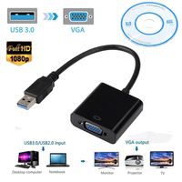 FidgetFidget Adapter USB 3.0 to VGA Converter External Video Graphic Card Cable for PC 1080P