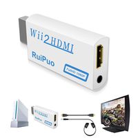 WII to HDMI Converter, RuiPuo WII to HDMI Adapter Support All Wii Display Modes Video with Audio Output (Wii2HDMI)
