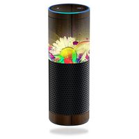 MightySkins Skin Compatible with Amazon Echo/Amazon Echo Plus wrap Cover Sticker Skins Wooden Abstract