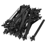 Uxcell Nylon Releasable Wing Push Mount Cable Ties, 124 Length, 40 Pcs, Black