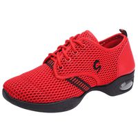 HENWERD Womens Fashion Dancing Rumba Waltz Prom Ballroom Latin Salsa Dance Shoes Sneakers (Red,6 US)