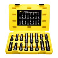 Topec 16 SAE Metric Piece Locking Lug Master Key Set, Wheel Lock Removal Kit for The Purpose of Easily Removing Locking Lug Nuts on Aftermarket Wheels