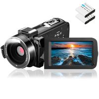 Video Camera Camcorder, Aasonida Digital YouTube Vlogging Camera Full HD 1080P 24MP 3.0 Inch 270 Degree Rotation Screen 16X Digital Zoom Webcam Recorder with 2 Batteries