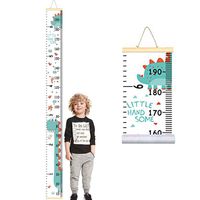 Removable Height Chart for Kids,Dinosaur Measuring Chart Ruler for Grandkids Height as Gifts,Nursey Decoration,Cute Canvas Measurement for Home