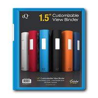 iScholar iQ+ 1.5 inch Plastic Heavy Duty Binder, Custom View Spine, 3-Ring, Color May Vary (34105)