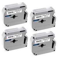 Replacement for Brother M Tape 12mm M231 MK231 M-K231 Black on White Compatible with Brother Ptouch PTM95 PT90 PT65 PT45 0.47 Inches 26.2 Feet 4-Pack