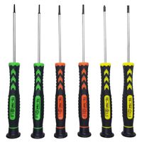 Screwdriver SET OF 6 - Magnetic Flathead and Phillips With NON-SKID Handle in Different SIZES / COLORS - Professional Repair Tool Kit For Electronics/ iPhone/ PC/ Jewelry/ Watch/ Eyeglass