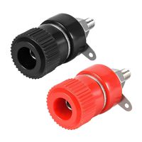 uxcell 1 Pair Binding Post Terminal, M4 Thread Power Amplifier Speaker Connector, Banana Plug Jack Socket 1.38-inch Length