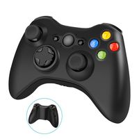 Wireless Controller for Xbox 360, 2.4GHZ Joystick Wireless Game Controller for Microsoft Xbox 360 Slim Console and PC Windows 7,8,10 (Black)