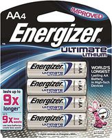 Energizer Ultimate Lithium Batteries Batteries AA 4 ea (Pack of 3)