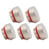 Beduan G1/4" Brass Flat Plug, Stop Fitting with Coin Slot for Soft Tubing, 5 Pack Sliver