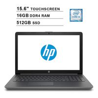 2019 Premium HP 15.6 Inch HD SVA Touchscreen Laptop (Intel Dual Core i5-7200U up to 3.1GHz, 16GB RAM, 512GB SSD, Intel HD Graphics 620, Bluetooth, HDMI, Win10, Grey) (Renewed)